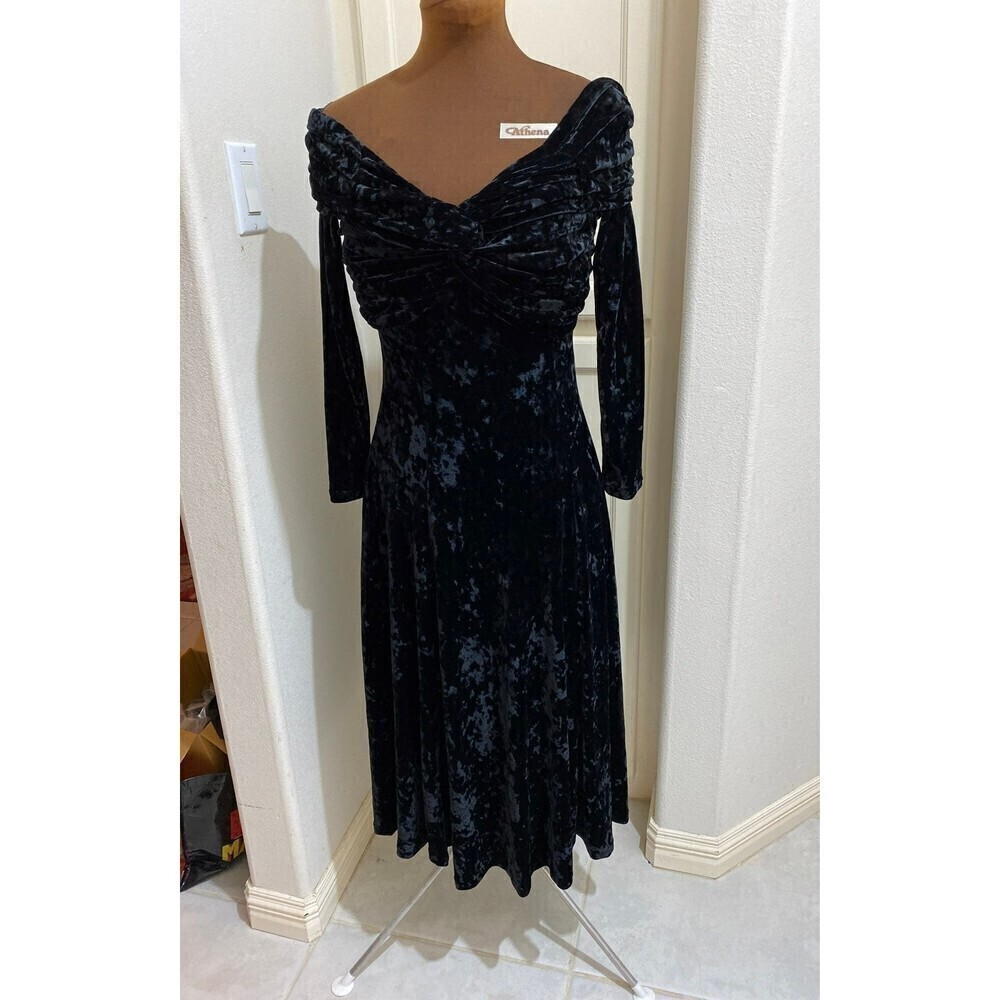 Cache 1990s Crushed Velvet Dress Size Small